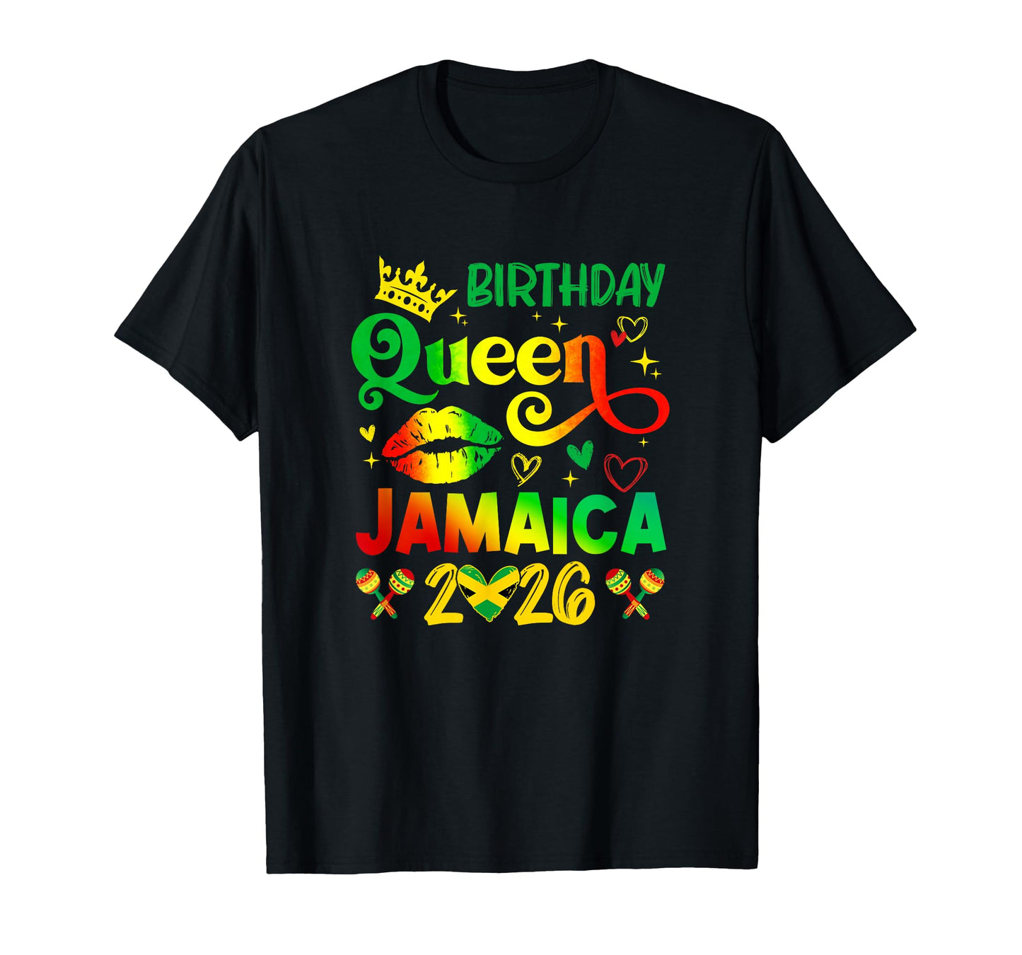 Funny Birthday Queen Jamaica 2026 Birthday Trip Vacation T-Shirt