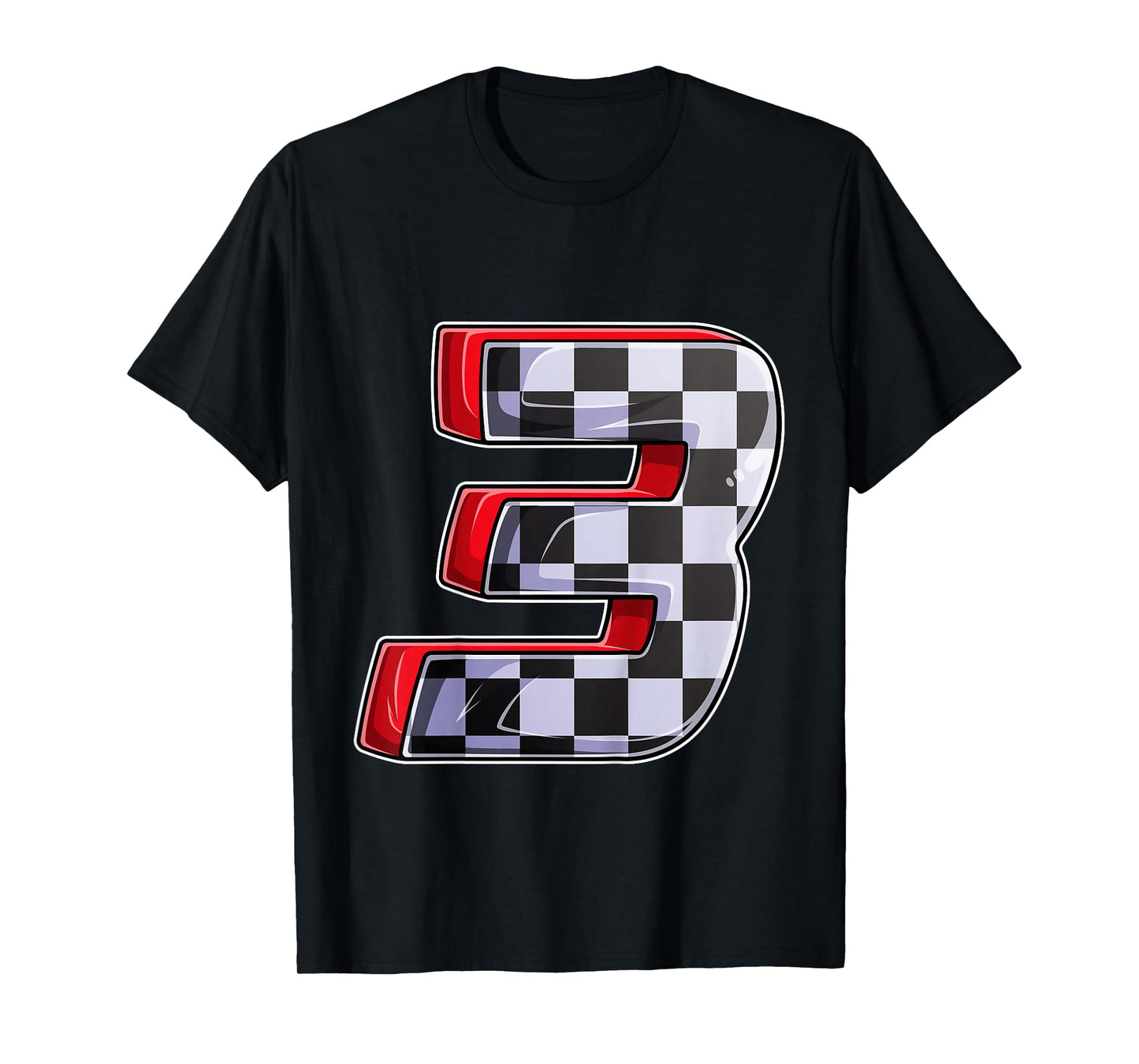 Boy Birthday 3 Three Race Car 3rd Birthday Racing Team Flag T-Shirt