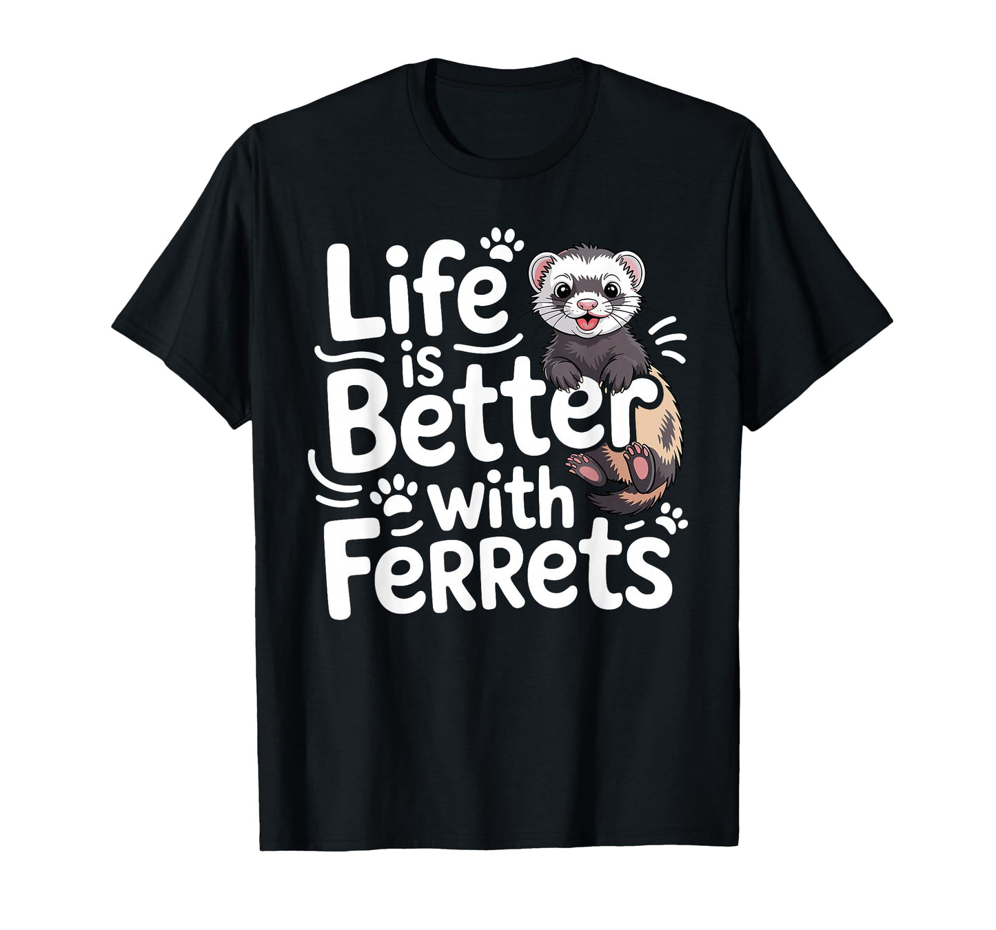 Cute Ferret Design for Men Women Kids Animal Ferret Lover T-Shirt