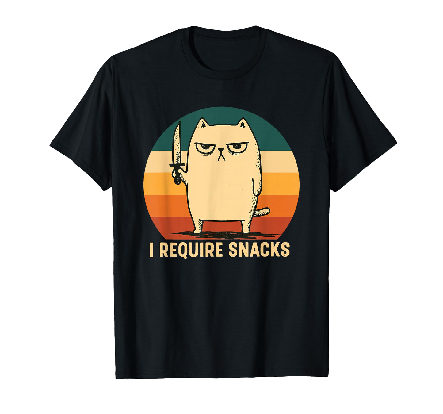 I Require Snacks Design Men Women Kids Funny Cat Meme T-Shirt