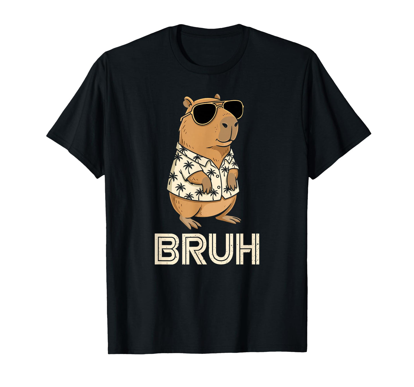 Sunglasses Capybara Bruh Funny Animal Meme Capy Rodent Boys T-Shirt