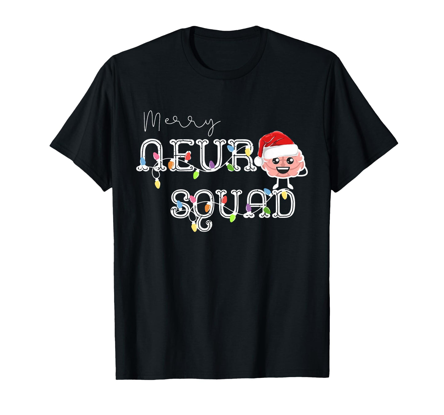 Merry Christmas Neuro Squad Brain Anatomy Neurologist Crew T-Shirt