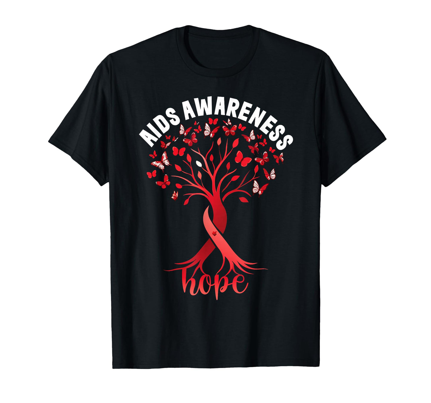 AIDS/HIV Awareness World Aids Day Red Ribbon Hope Fight T-Shirt