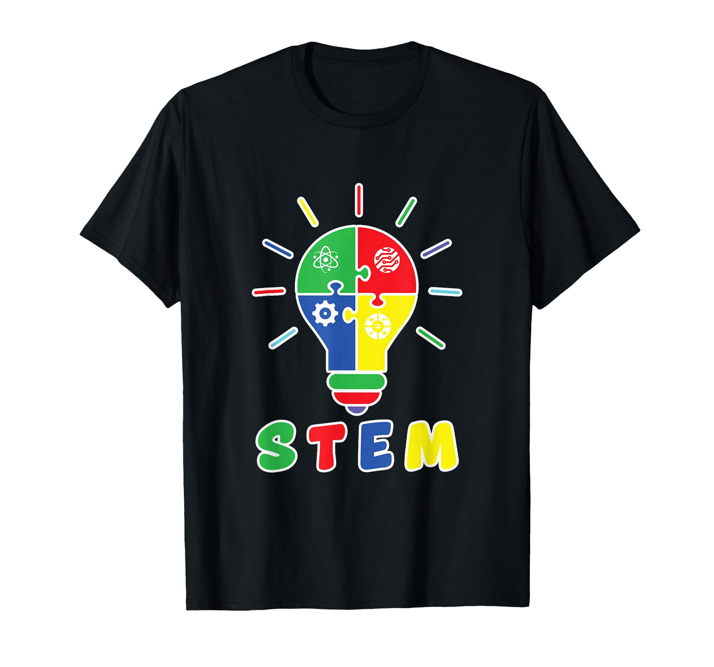 STEM Icons Inside A Light Bulb Teachers Students School T-Shirt
