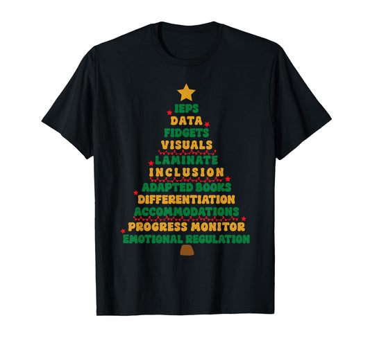 IEPS Teacher Christmas Tree Special Education SPED Teacher T-Shirt