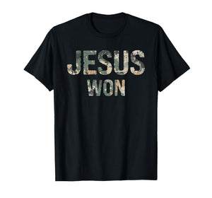 Vintage Camo Jesus Won Camouflage Natural T-Shirt