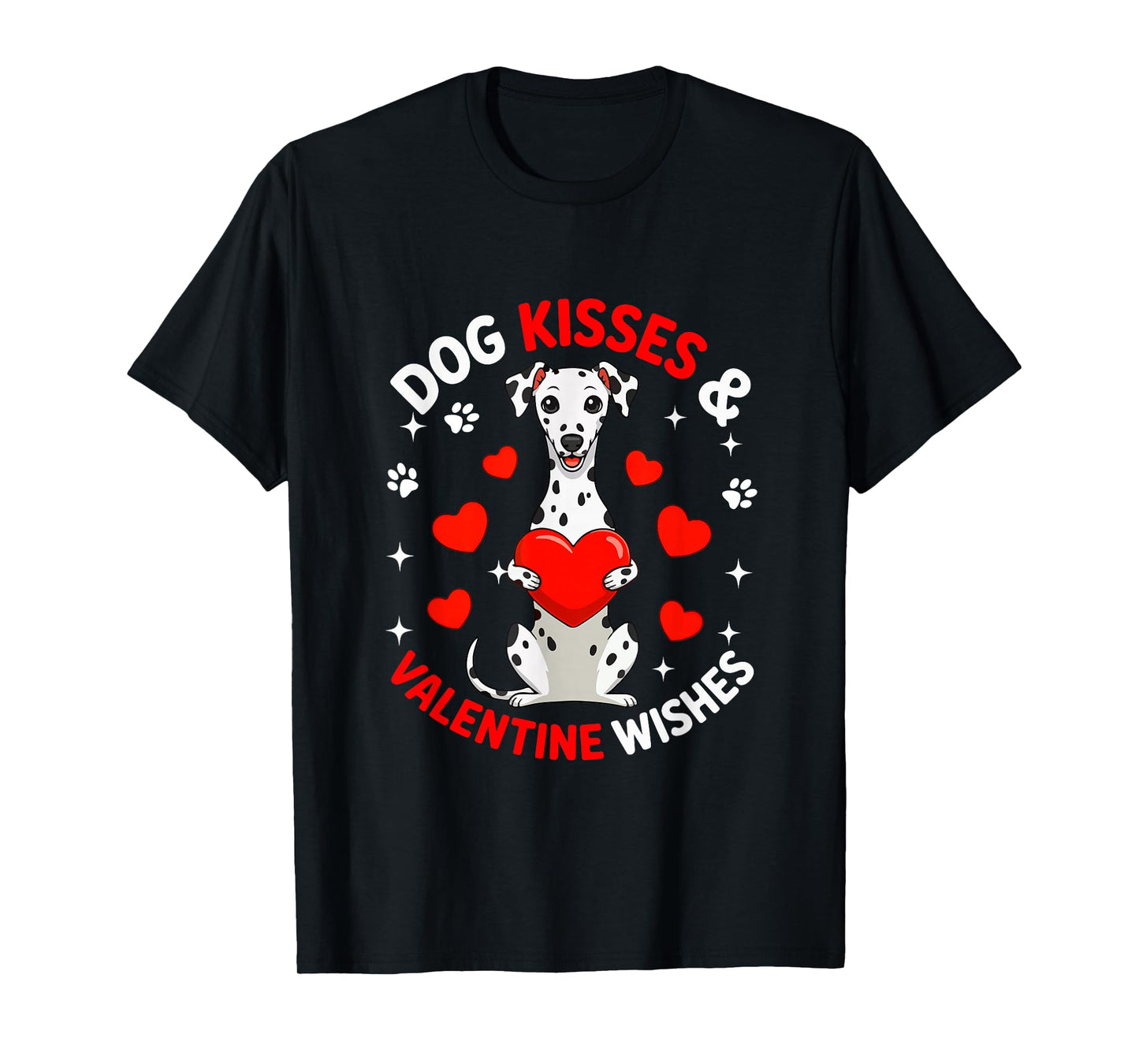 Dog Kisses and Valentine Wishes Cute Dalmatian Owner Kids T-Shirt