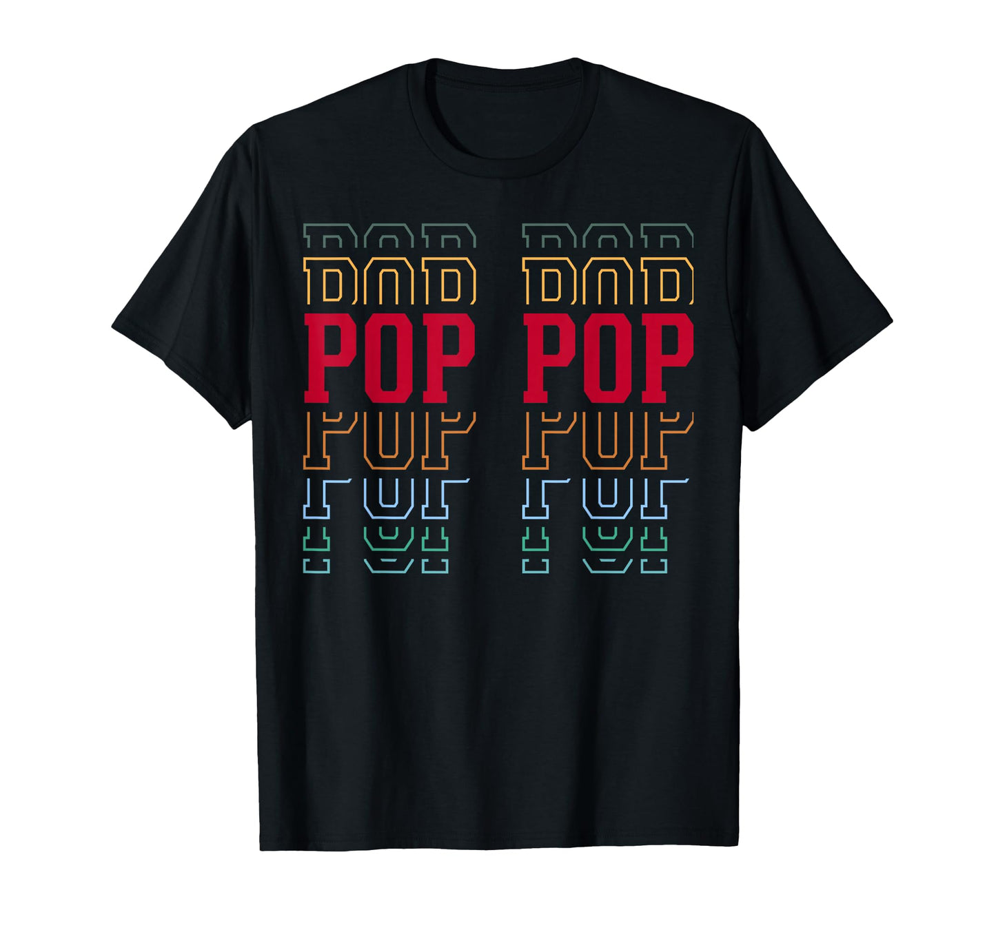 Pop Pop Funny Athletic Lettering Father's Day Grandpa T-Shirt