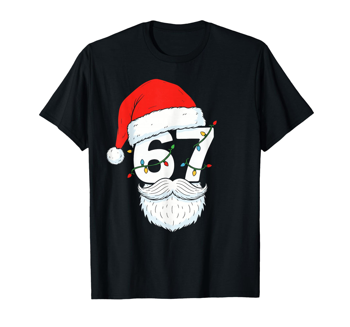 Trending Six Seven Meme Christmas 67 Santa Face Men Boys T-Shirt
