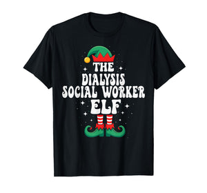 The Dialysis Social Worker Elf Funny Christmas T-Shirt