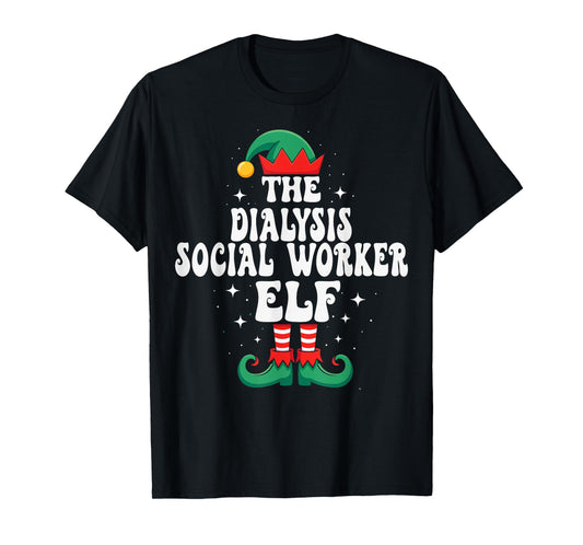 The Dialysis Social Worker Elf Funny Christmas T-Shirt