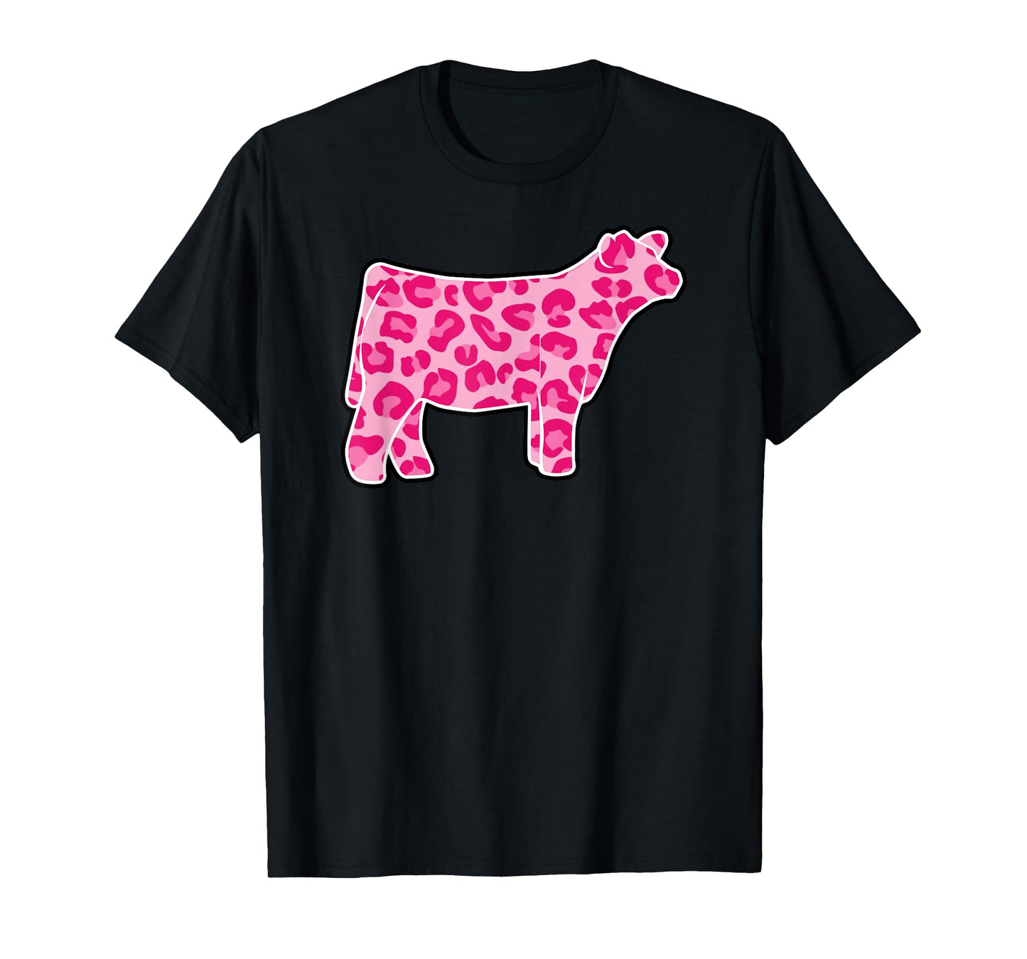 Cow Show, Show Steer Girl Cheetah Pink T-Shirt
