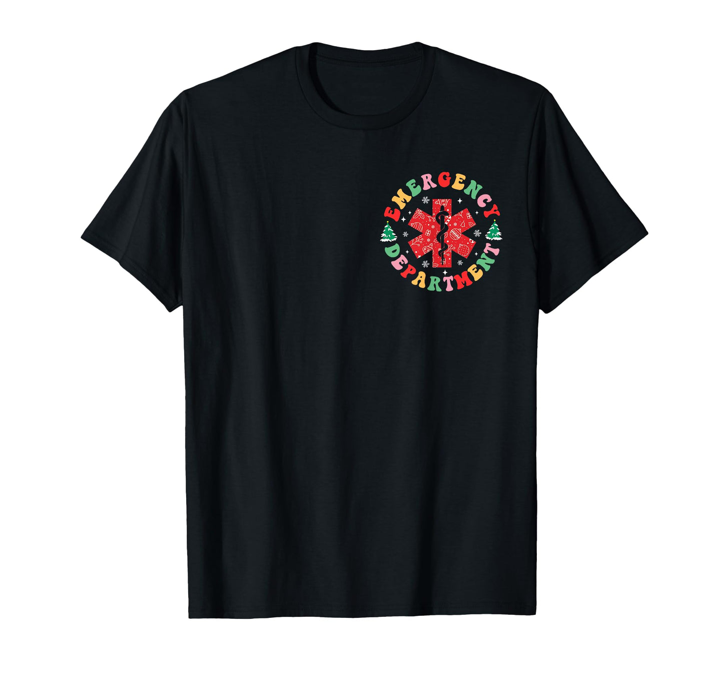 Emergency Department Christmas Er Nurse 2 Sided T-Shirt