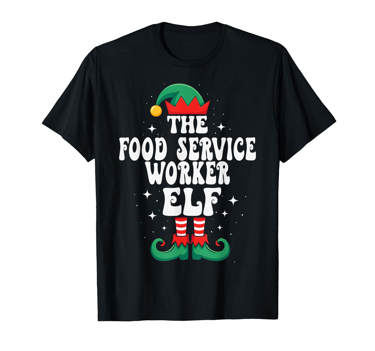 The Food Service Worker Elf Funny Christmas T-Shirt