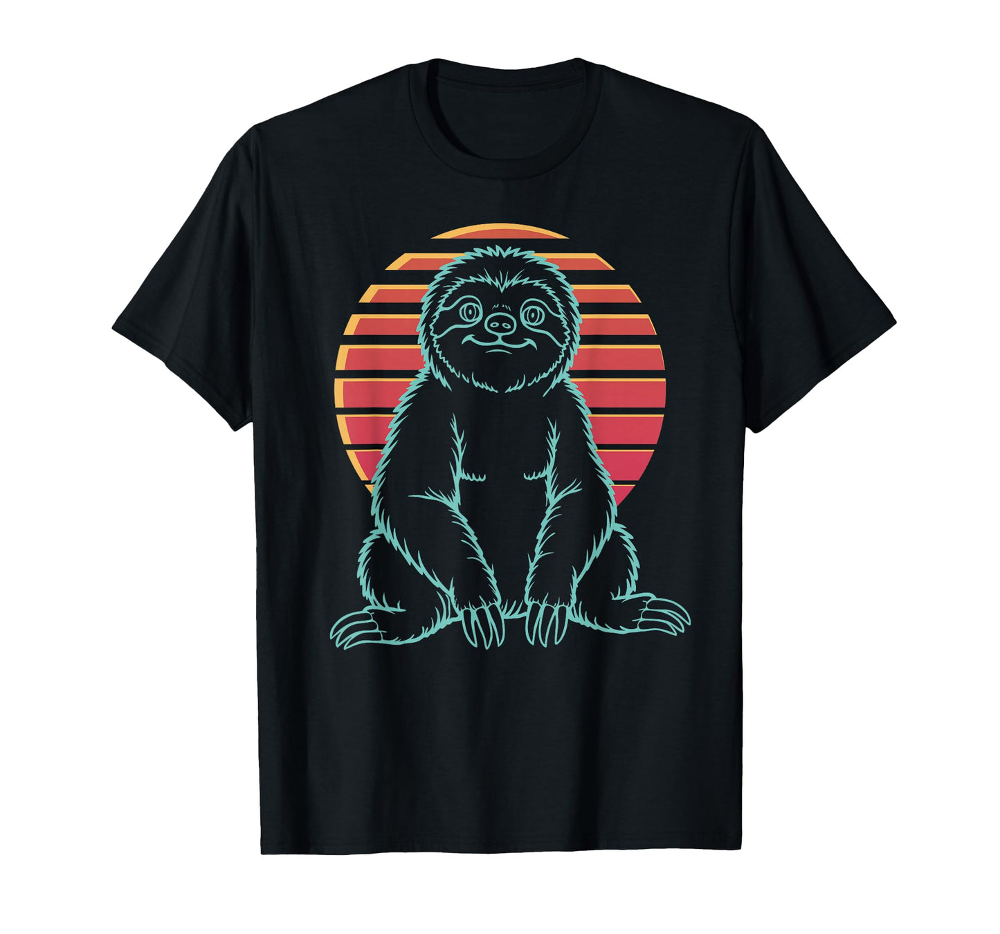 Sloth Lover Animal Retro Synthwave 80s T-Shirt