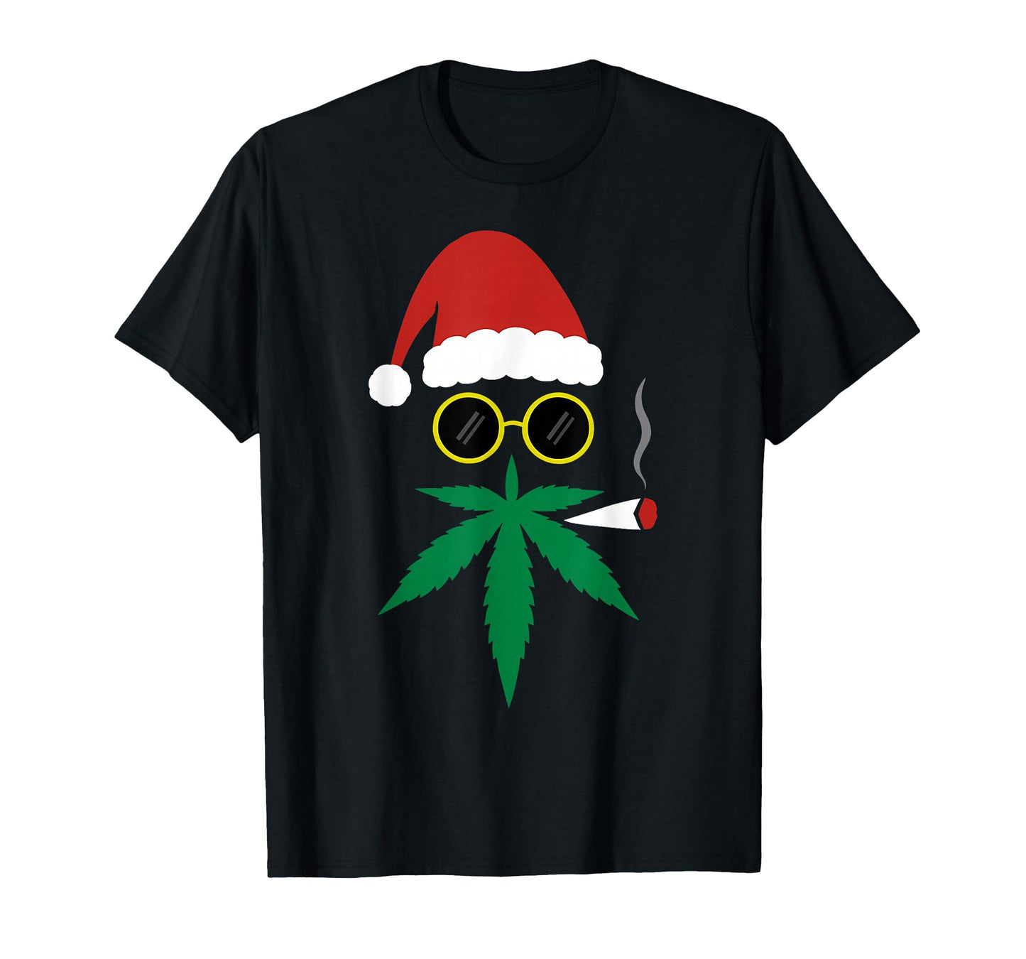 Funny Santa Smoking A Joint Marijuana 420 Stoner Christmas T-Shirt