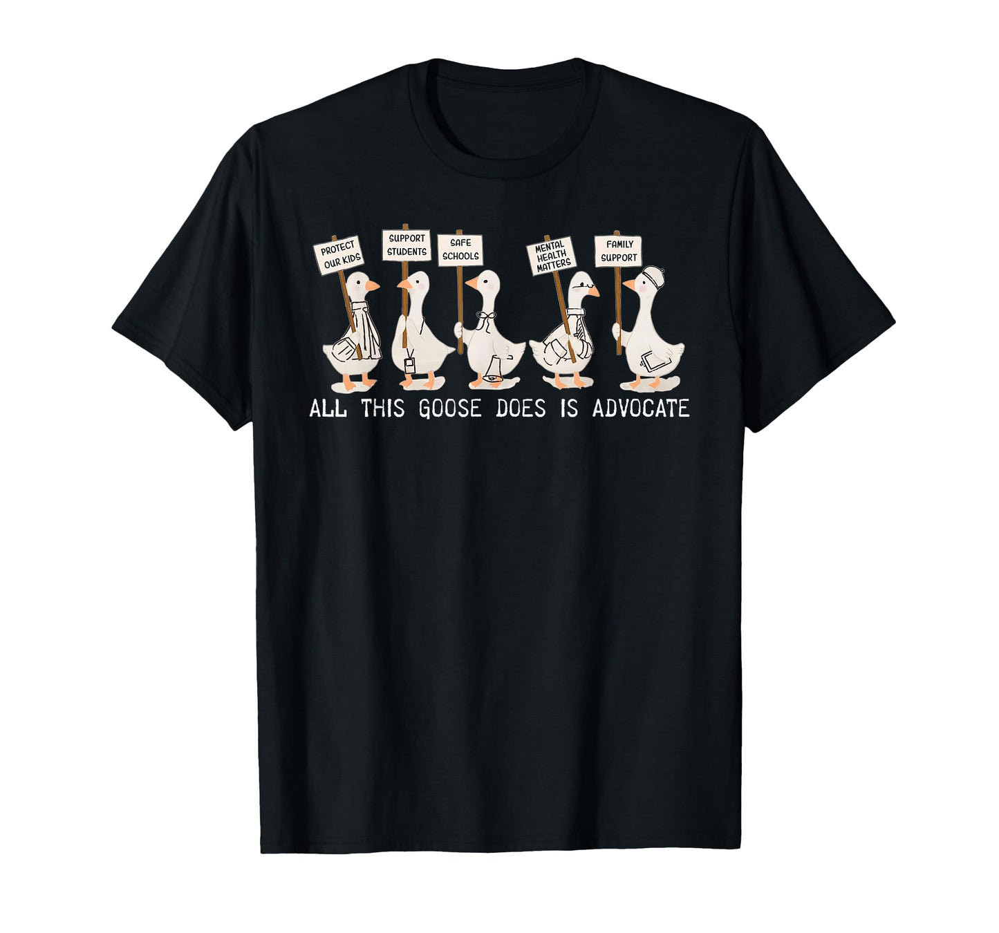 All This Goose Does is Advocate Social Worker Silly Goose T-Shirt