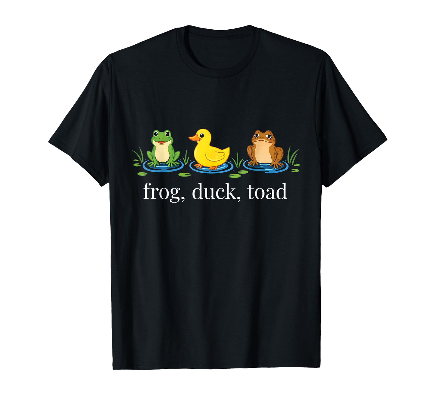 Frog Duck Toad Zoological Funny Retro Animal Meme Men Women T-Shirt