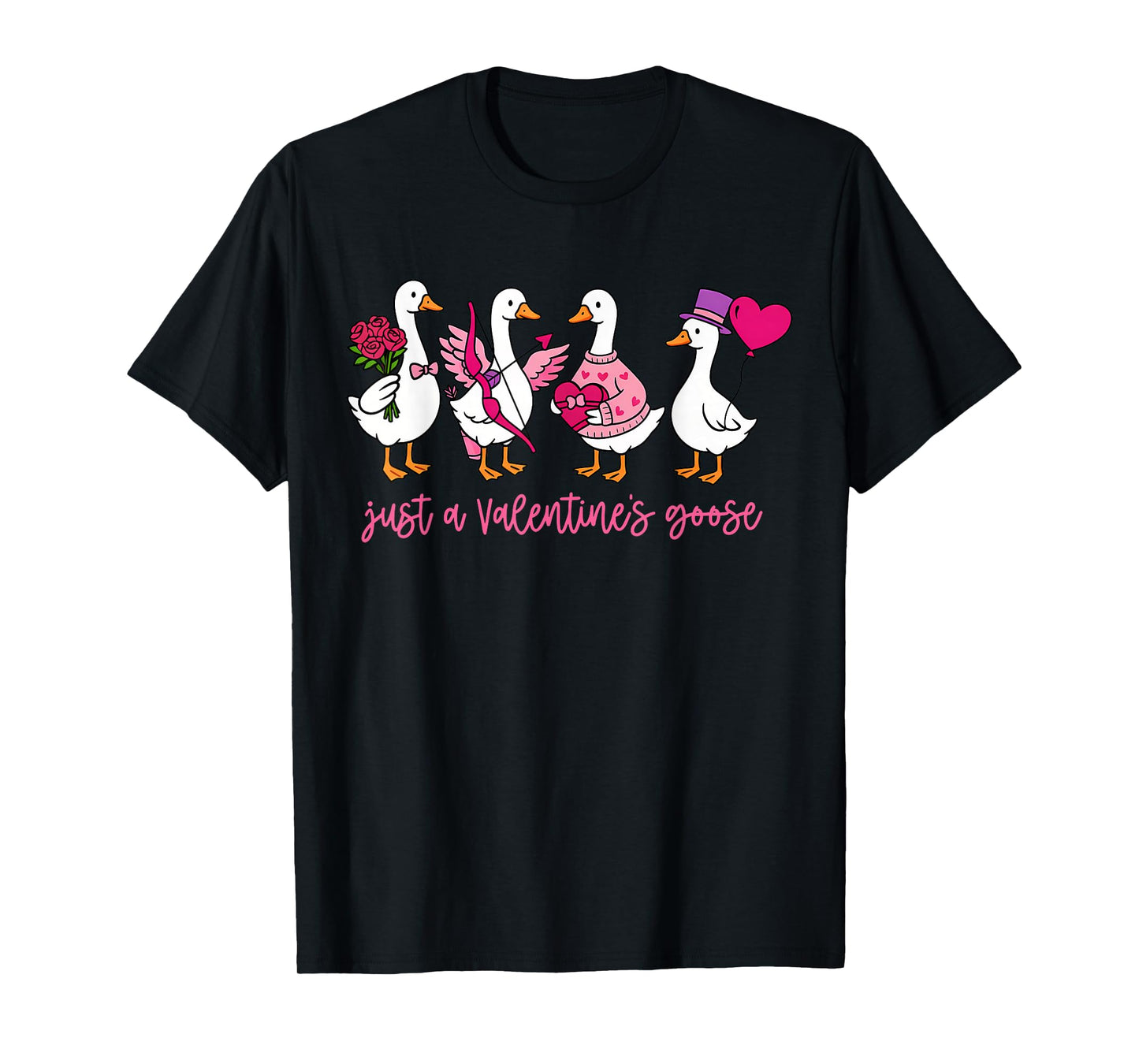 Just A Valentines Goose Cute Silly Geese Valentines Women T-Shirt