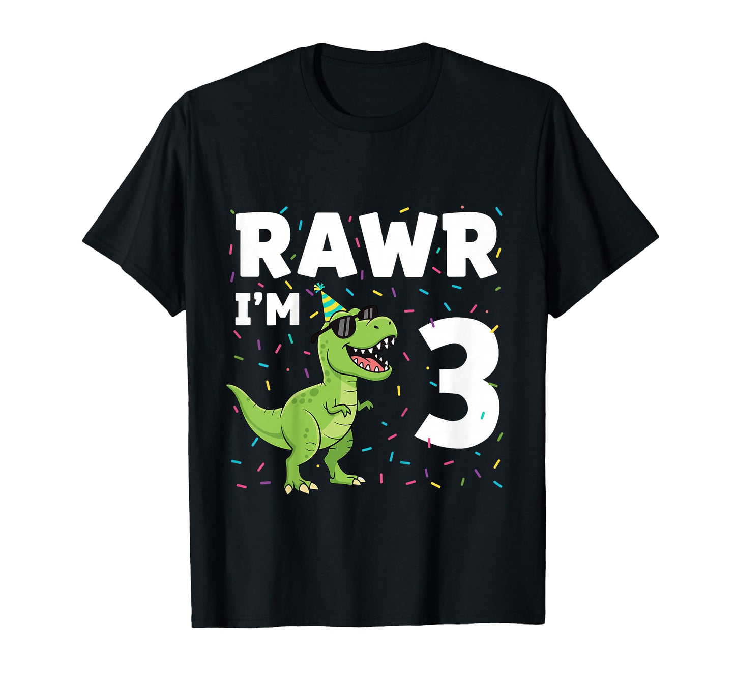 Kids 3rd Birthday Shirt Boy 3yr Three 3 Year Old Dinosaur T-Rex T-Shirt