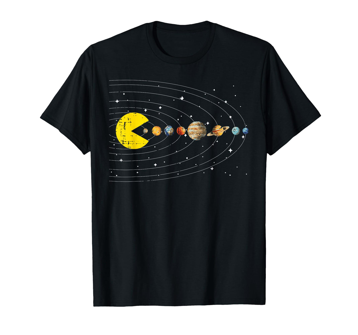 Sun Eating Planets Gaming Space Galaxy Gamer Men Boys Kids T-Shirt