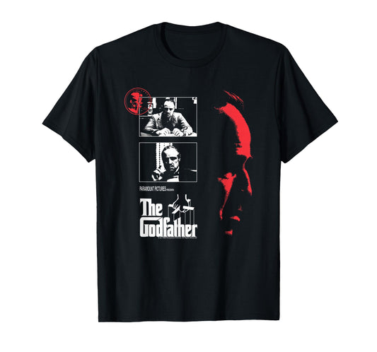 The Godfather Red Shadow Portrait Collage Mafia Movie T-Shirt