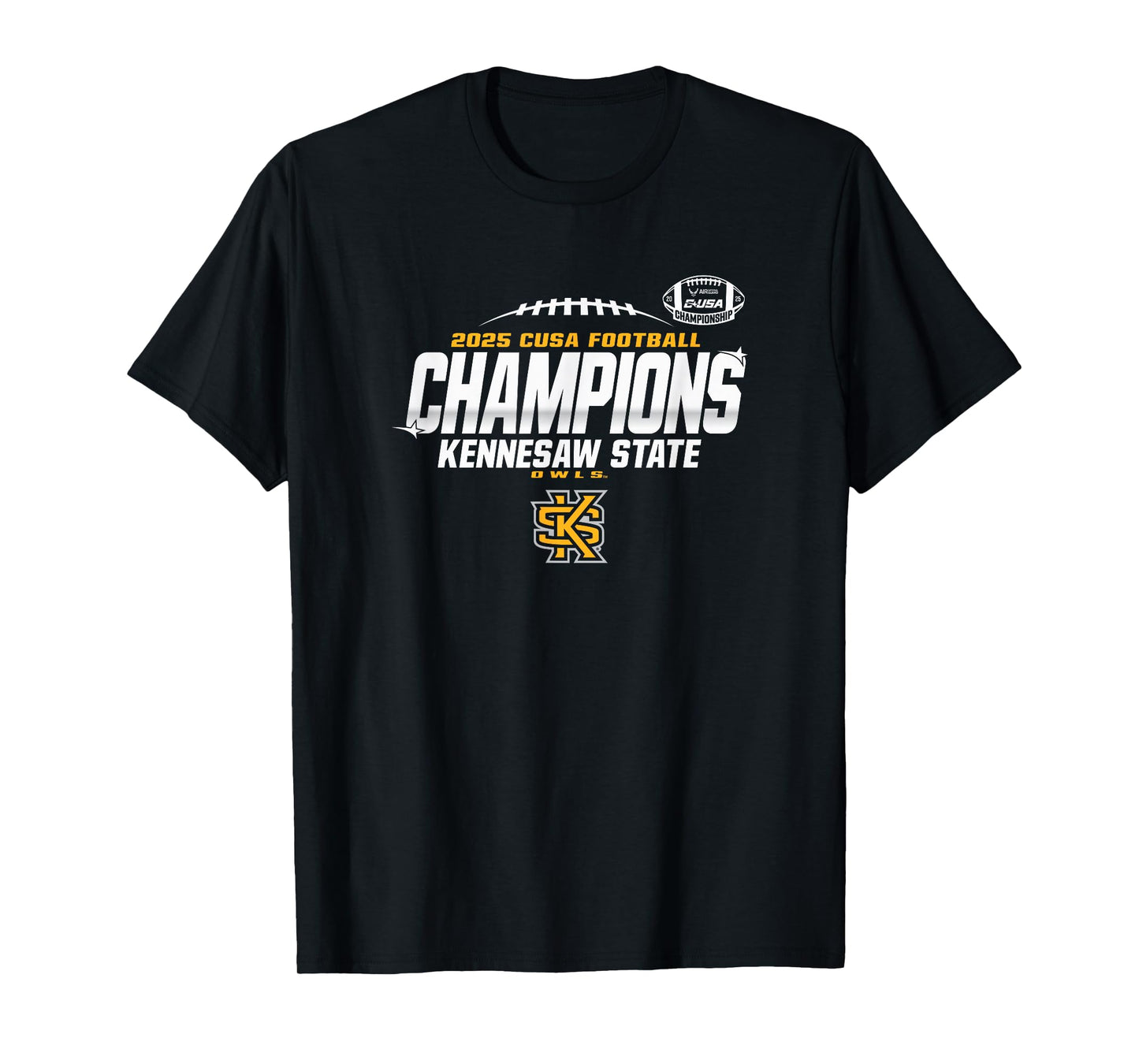 Kennesaw State Owls C-USA Champs 2025 Football Locker Room T-Shirt