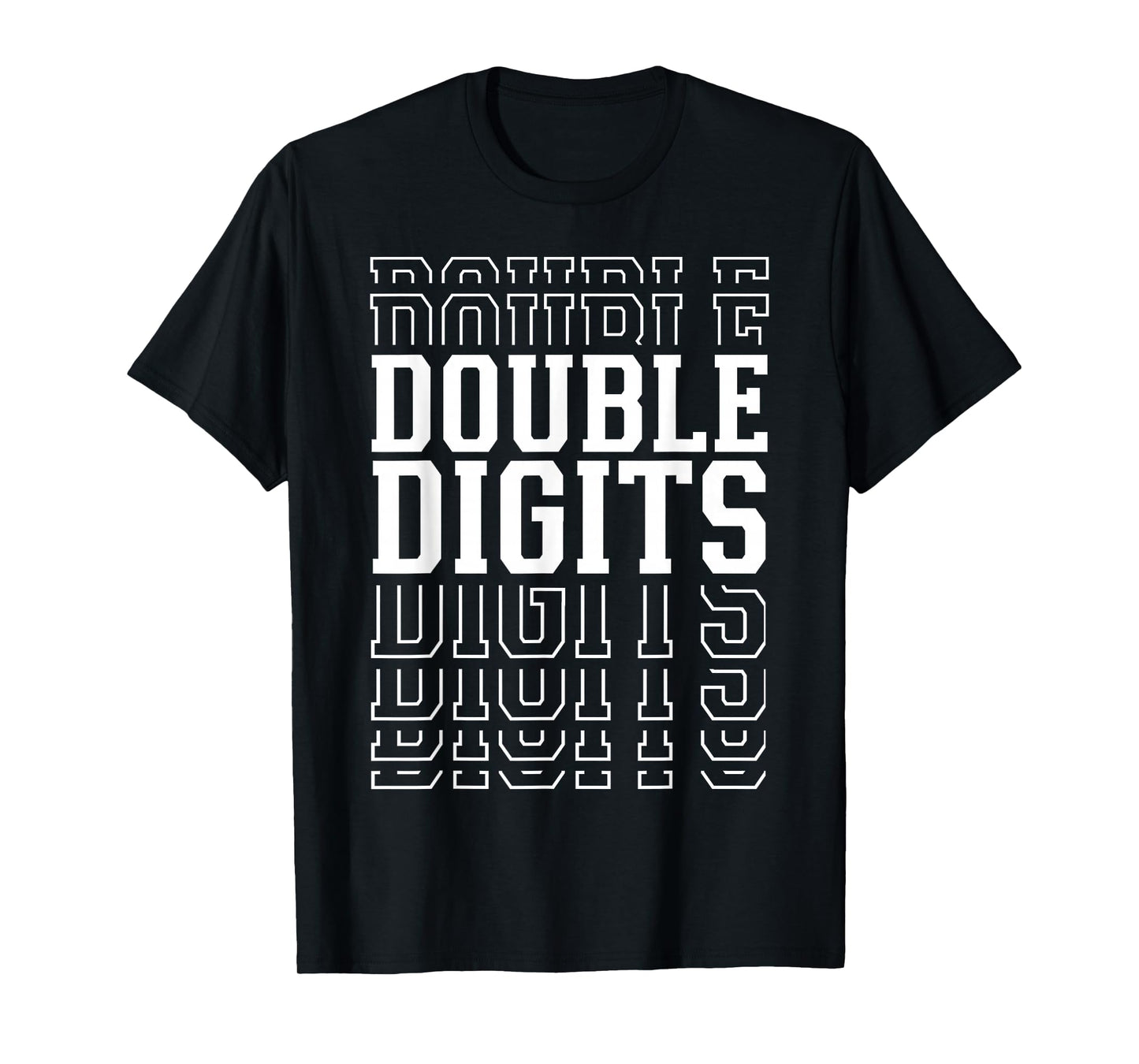 Double Digits 10th Birthday Layered Text 10 Year Old T-Shirt
