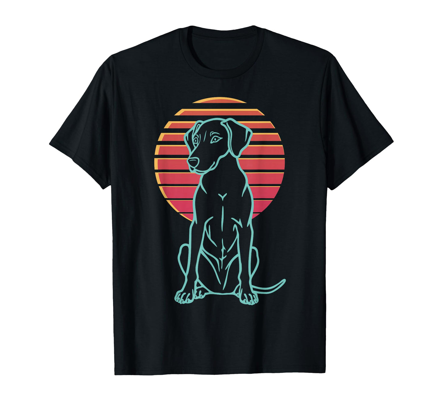 Rhodesian Ridgeback Lover Dog Owner Retro Synthwave 80s T-Shirt