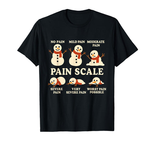 Pain Scale Snowman Funny Nurse Christmas ICU Nurse T-Shirt