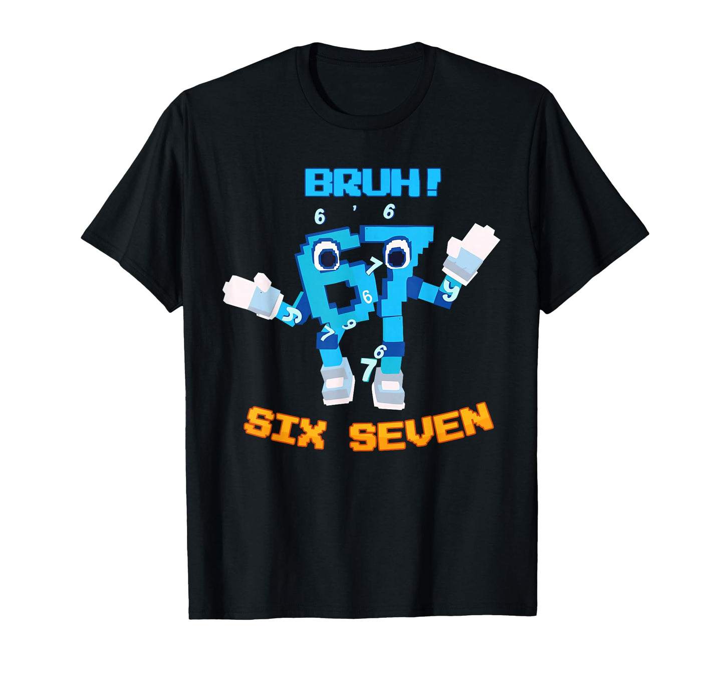 Bruh 6 7 Six Seven Gen Z Alpha Funny Meme Brain Rot Vintage T-Shirt