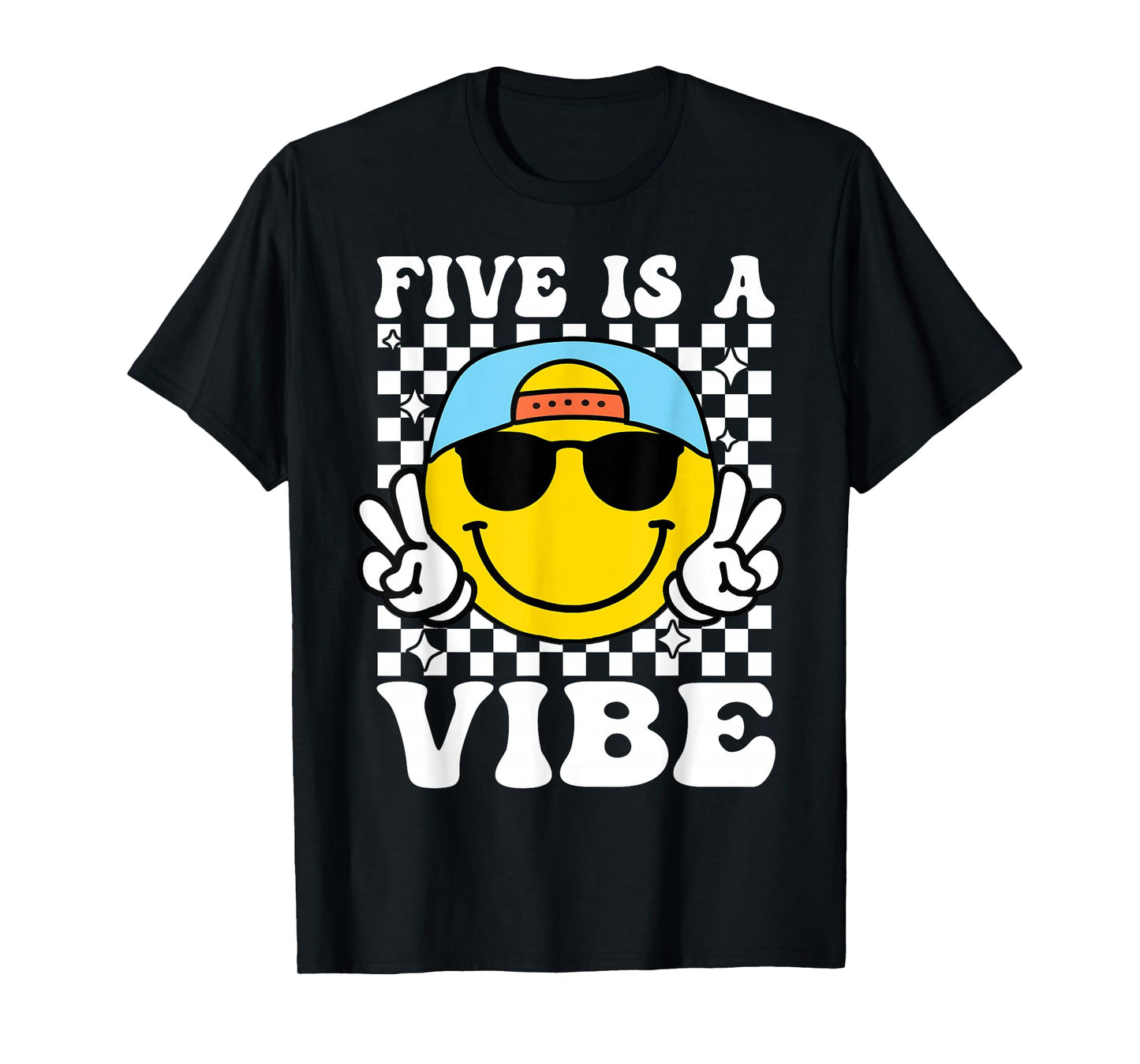 Five is a Vibe 5th Birthday Groovy Boys Girls 5 Years Old T-Shirt