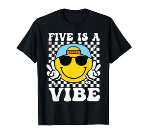 Five is a Vibe 5th Birthday Groovy Boys Girls 5 Years Old T-Shirt
