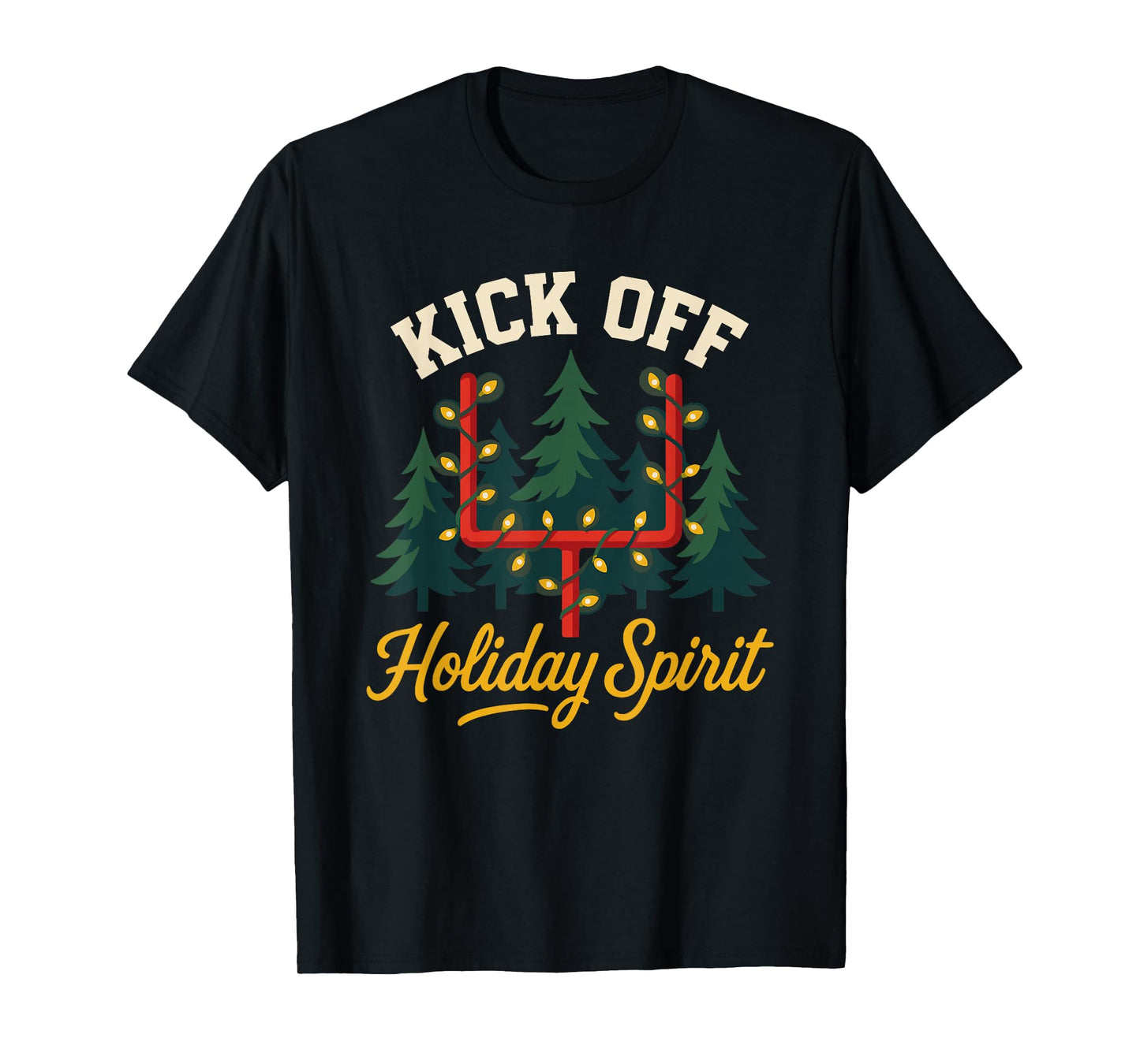 Kick Off Holiday Spirit Christmas Football T-Shirt