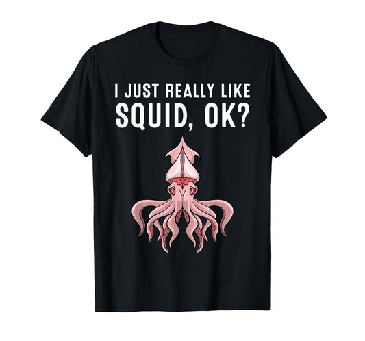 Cool Squid Art for Men Women Kids Giant Octopus Squid Lover T-Shirt