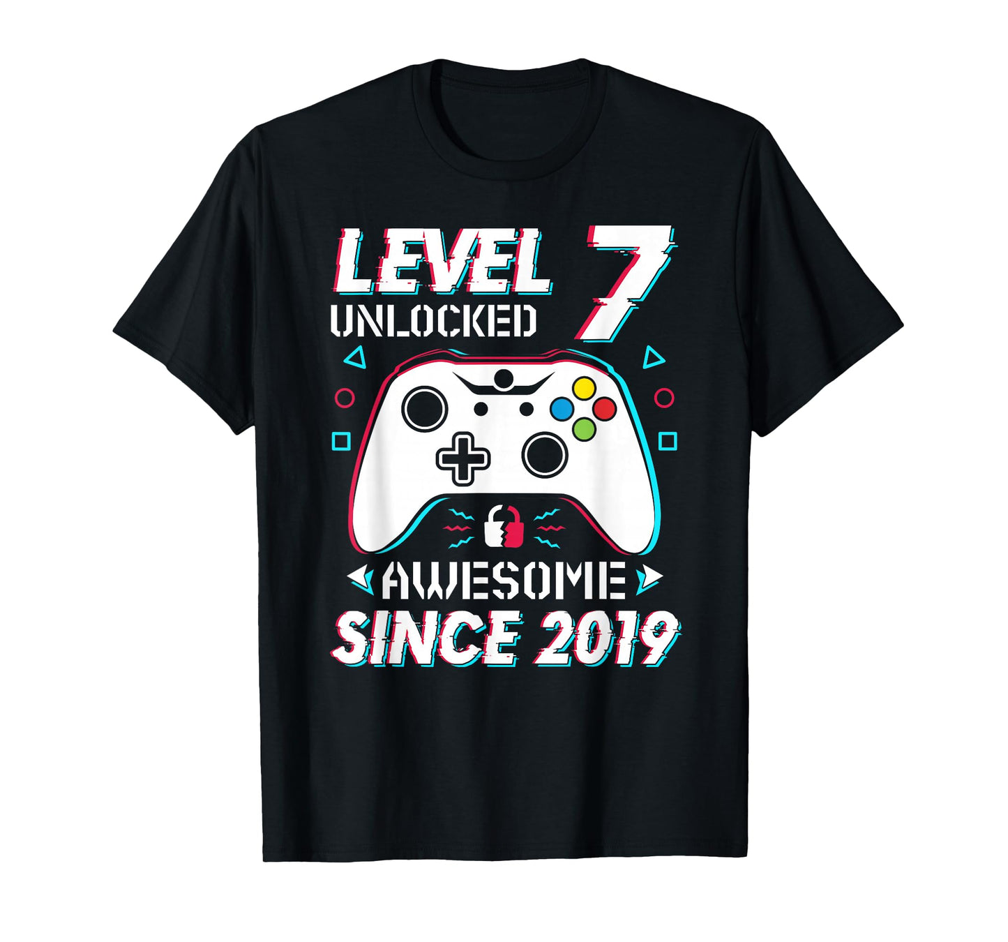 Level 7 Unlocked Video Game 7th Birthday 7 Yr Old Boys T-Shirt