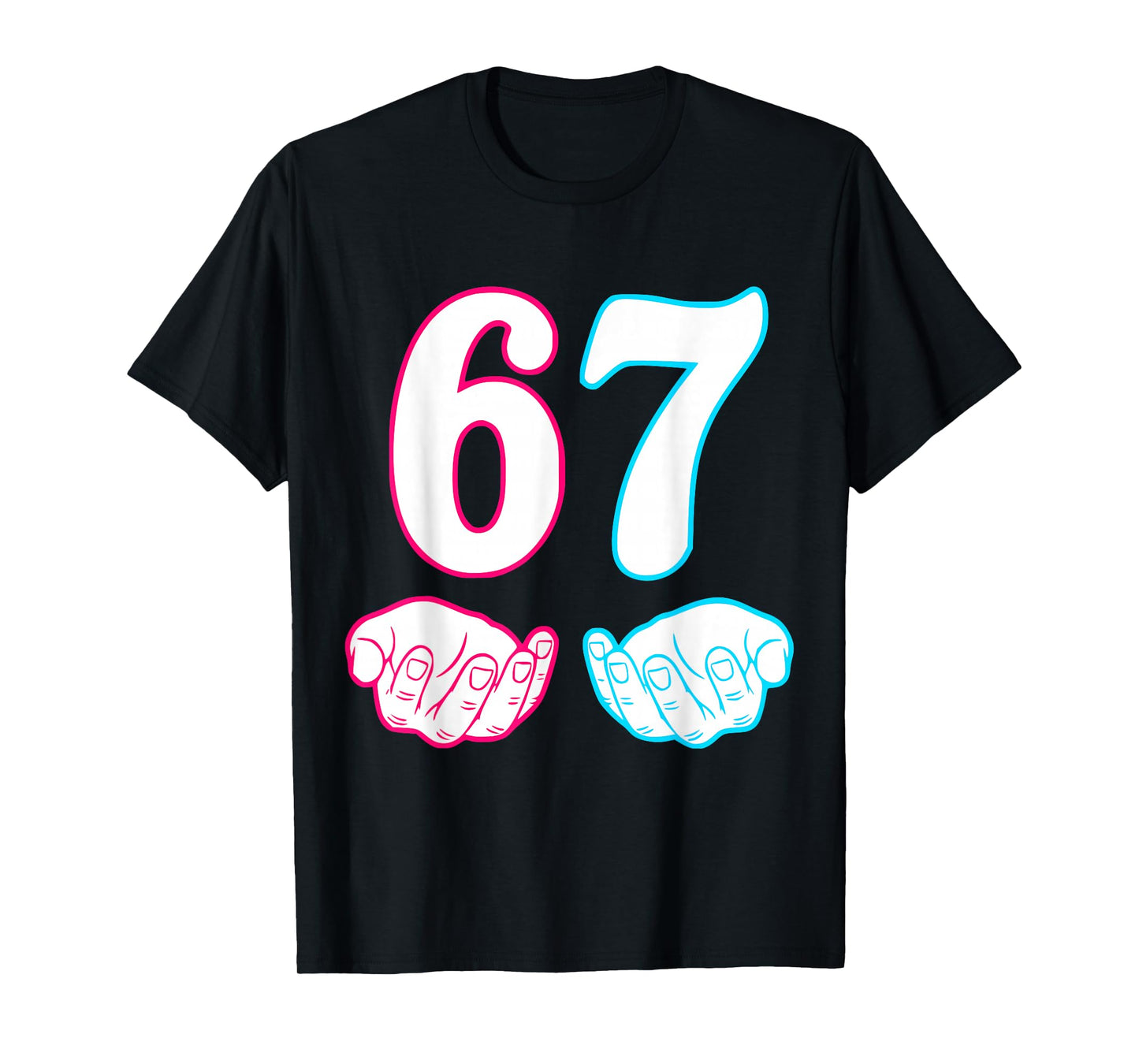 Six Seven 67 6 7 Kids 67 n Boys 6-7 Meme Hands Funny T-Shirt
