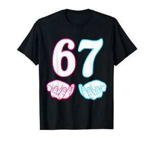 Six Seven 67 6 7 Kids 67 n Boys 6-7 Meme Hands Funny T-Shirt