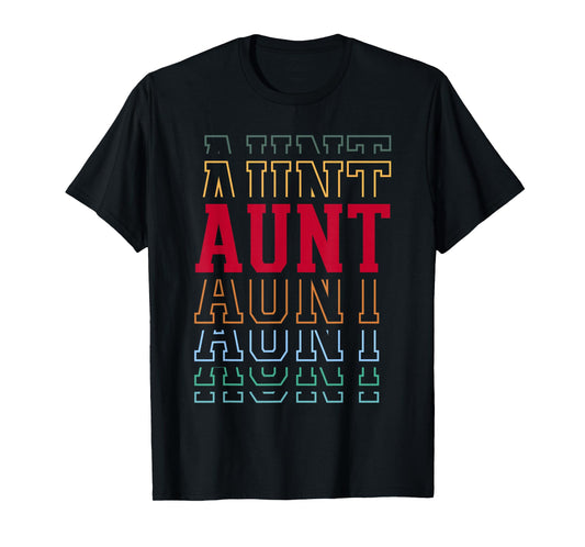 Aunt Funny Athletic Lettering Mother's Day Aunt T-Shirt