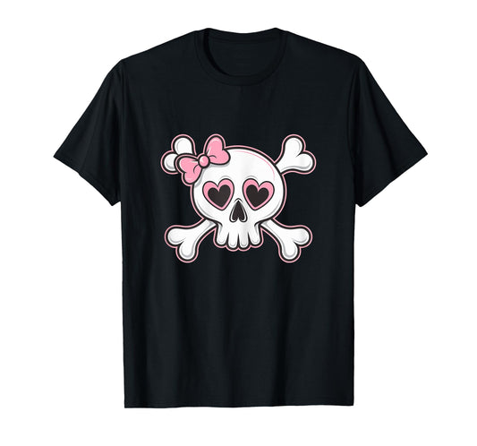 Pink Bow Skull Halloween Costume T-Shirt