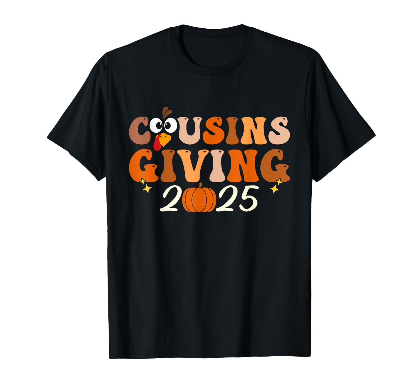 Cousins Giving 2025 Retro Thanksgiving Family Matching Fall T-Shirt
