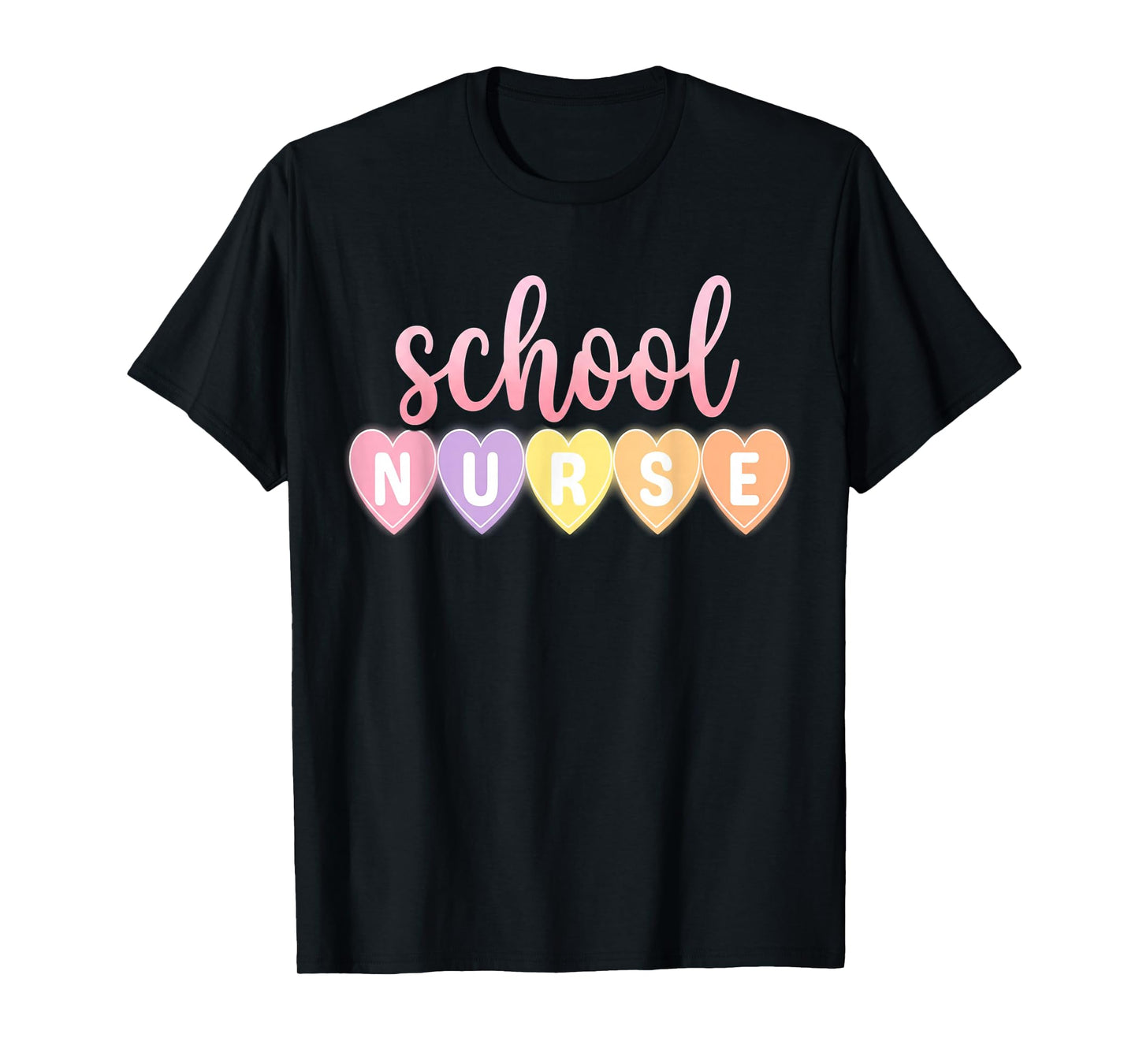Hearts School Nurse Medical Assistant Valentines Day Nurses T-Shirt
