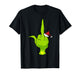 Funny Green Hand Middle Finger Xmas Santa T-Shirt