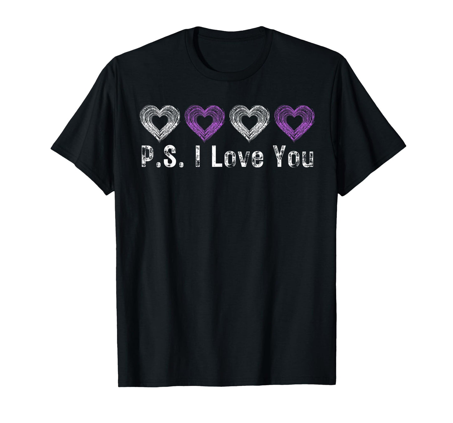 PS I Love You Day Valentine's Day Purple Heart Women Men Kid T-Shirt
