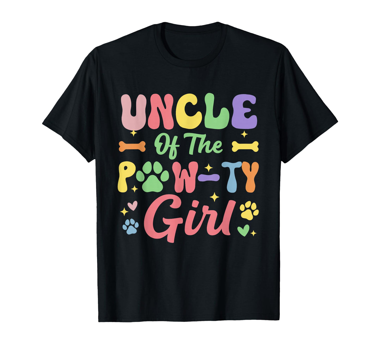 Uncle of The Birthday Paw-ty Girl Dog Theme Family Party T-Shirt