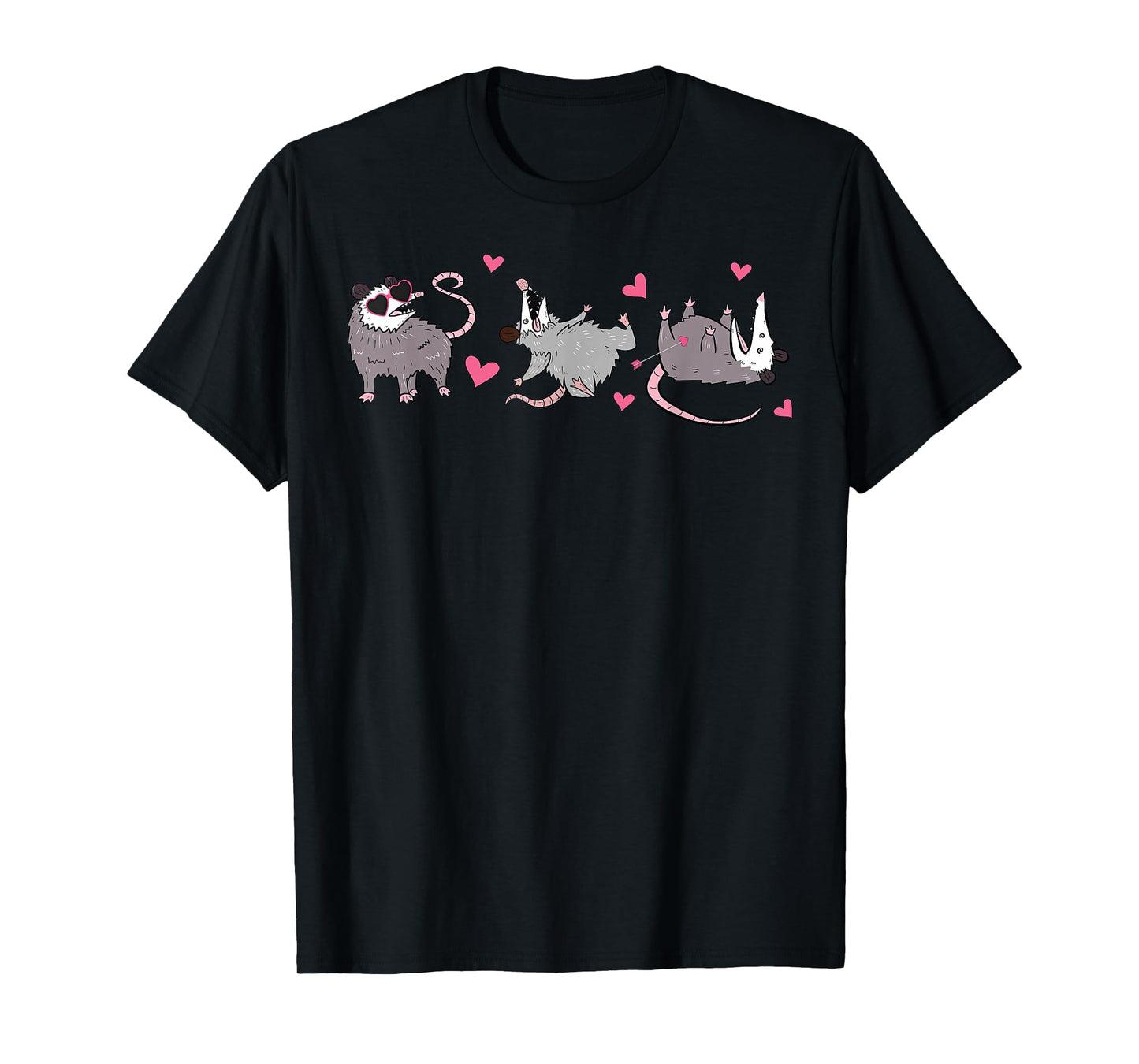 Funny Possum Heart Valentine Day Opossum Animal Lover Meme T-Shirt