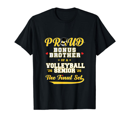 Cool Family '26 Graduation Volleyball Player Bonus Brother T-Shirt
