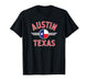Austin Texas Flag Circle Red Text T-Shirt