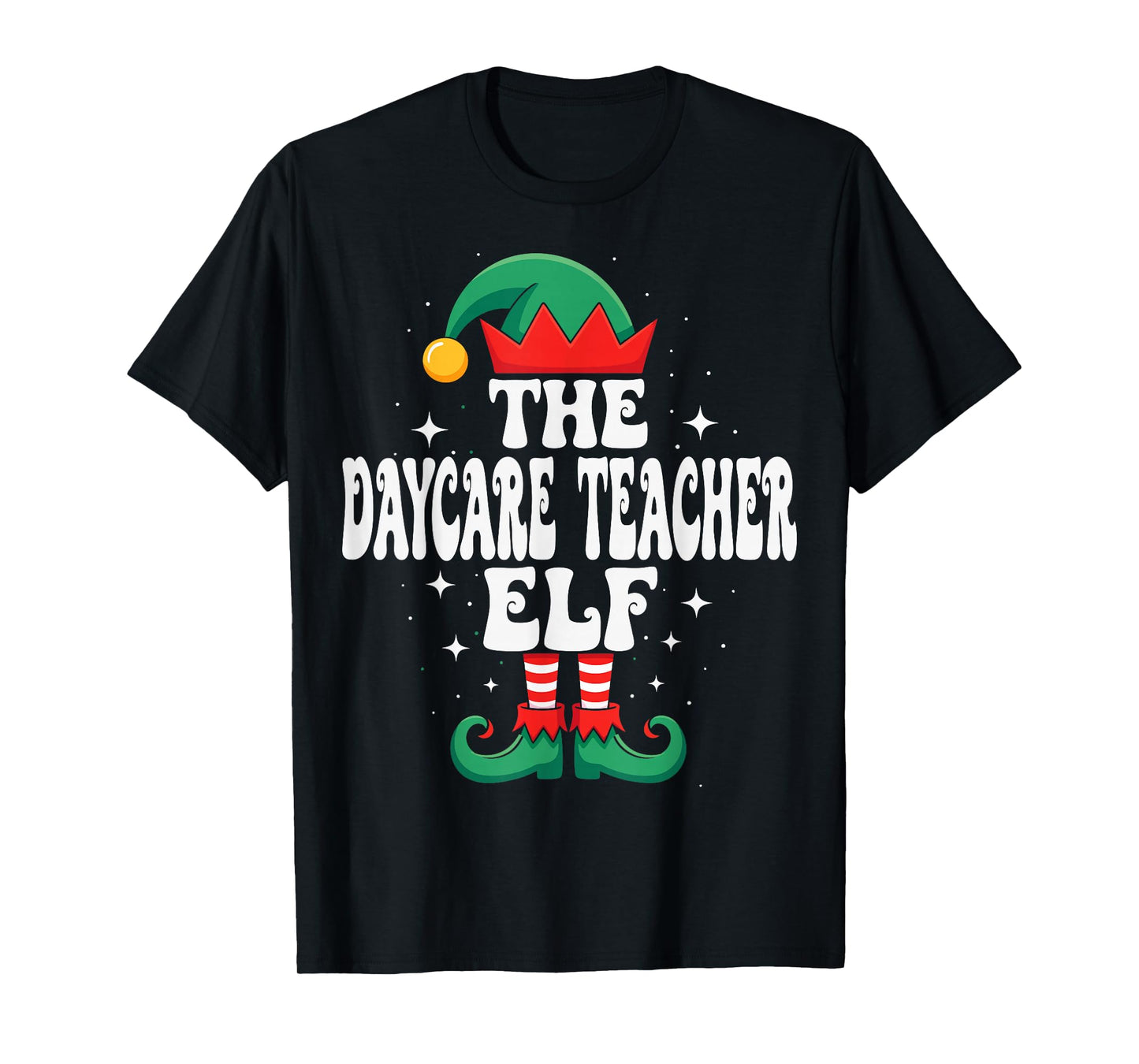 The Daycare Teacher Elf Funny Christmas Matching Family T-Shirt