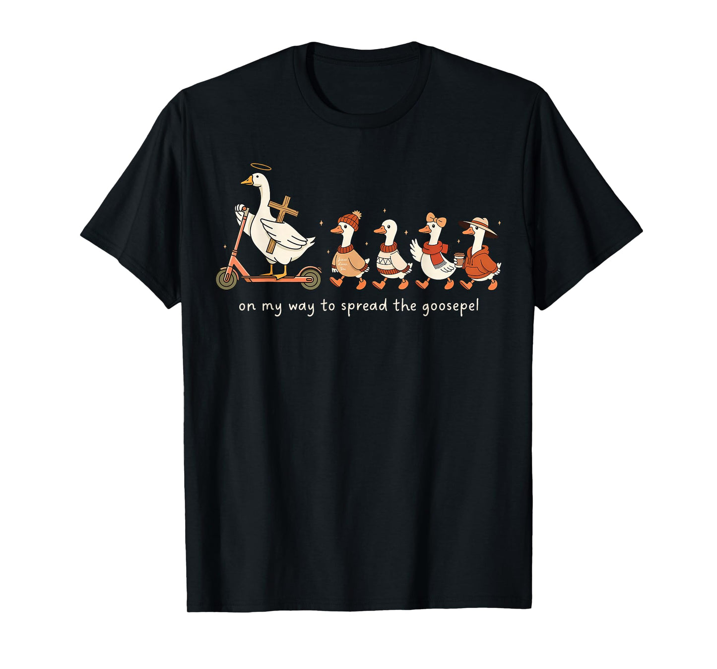 On My Way to Spread The Gospel Funny Goose Christian Goose T-Shirt